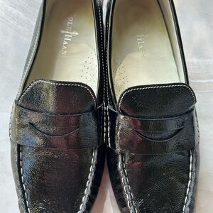 Cole Haan Black Patent Driving Moccasin with Nike Air Sole